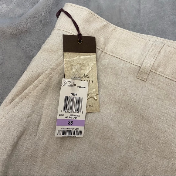 New! Tasso Elba Island Men's Natural Linen Cream Shorts 3345 - Picture 3 of 9